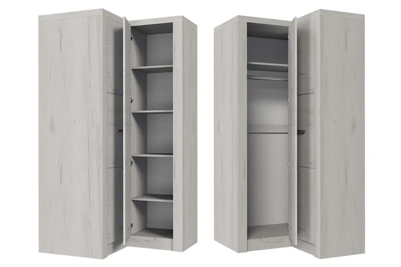 Indianapolis Garderobe 106x58x192 cm - Oppbevaring - Klesoppbevaring - Garderober & garderobesystem - Hjørnegarderobe