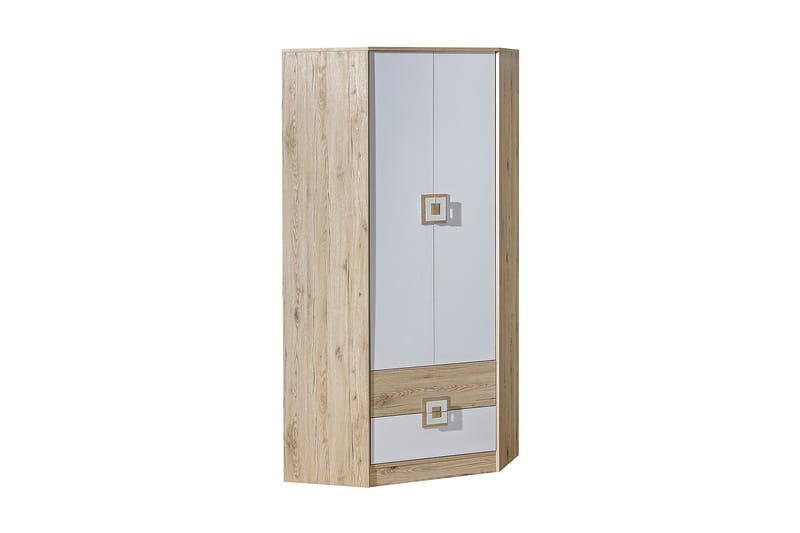 Klacksberg Garderobe 87x87x190 cm - Beige / Hvit - Hjørnegarderobe