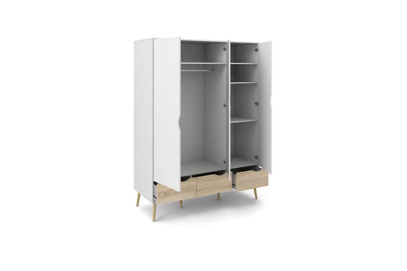 Hostafranc Garderobe 147x200 cm - Hvit/Grå - Oppbevaring - Klesoppbevaring - Garderober & garderobesystem