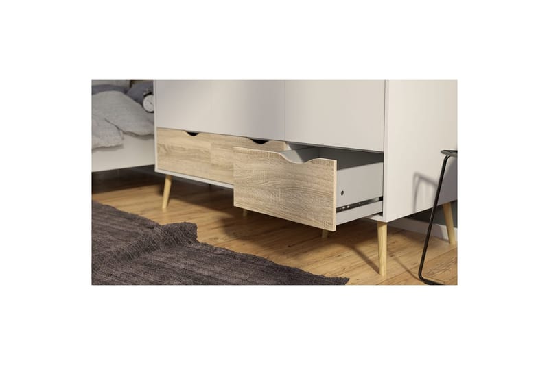 Hostafranc Garderobe 147x200 cm - Hvit/Grå - Oppbevaring - Klesoppbevaring - Garderober & garderobesystem