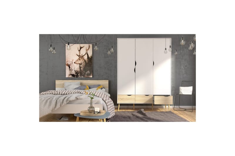 Hostafranc Garderobe 147x200 cm - Hvit/Grå - Oppbevaring - Klesoppbevaring - Garderober & garderobesystem