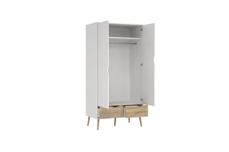 Hostafranc Garderobeskap 98,7x200,1 cm - Hvit - Oppbevaring - Klesoppbevaring - Garderober & garderobesystem - Garderobeskap & klesskap