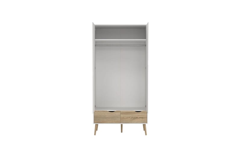 Hostafranc Garderobeskap 98,7x200,1 cm - Hvit - Oppbevaring - Klesoppbevaring - Garderober & garderobesystem - Garderobeskap & klesskap