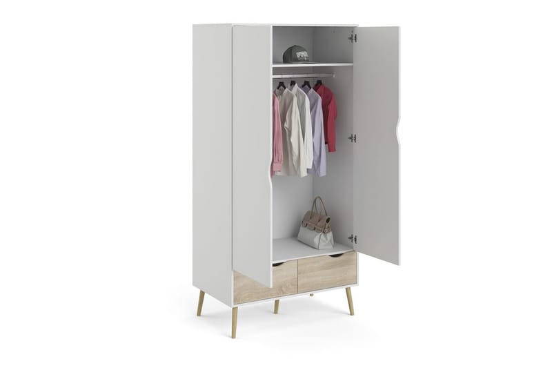 Hostafranc Garderobeskap 98,7x200,1 cm - Hvit - Oppbevaring - Klesoppbevaring - Garderober & garderobesystem - Garderobeskap & klesskap