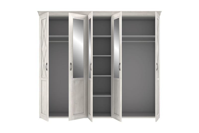Hurlston Garderobe 255 cm - Hvit - Oppbevaring - Klesoppbevaring - Garderober & garderobesystem