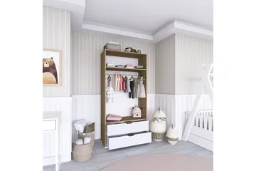 Hurst Garderobe 90x183 cm - Lys brun/Hvit - Oppbevaring - Klesoppbevaring - Garderober & garderobesystem