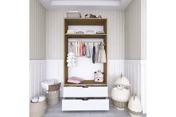 Hurst Garderobe 90x183 cm - Lys brun/Hvit - Oppbevaring - Klesoppbevaring - Garderober & garderobesystem