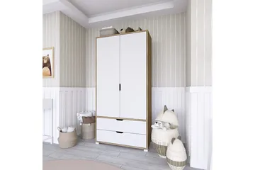 Hurst Garderobe 90x183 cm - Lys brun/Hvit - Oppbevaring - Klesoppbevaring - Garderober & garderobesystem