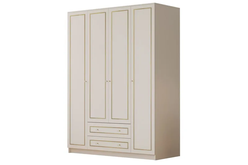 Ilros Garderobesskåp 140x180 cm, Matt Hvit