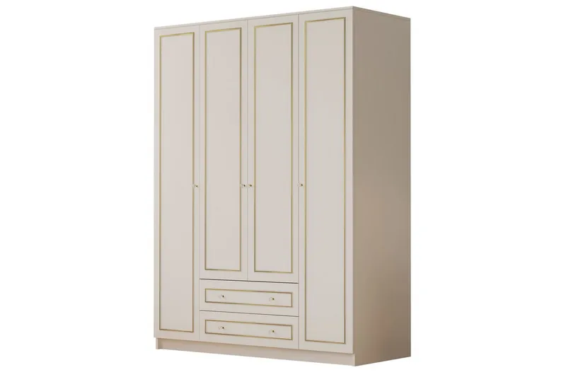 Ilros Garderobesskåp 140x210 cm, Matt Hvit