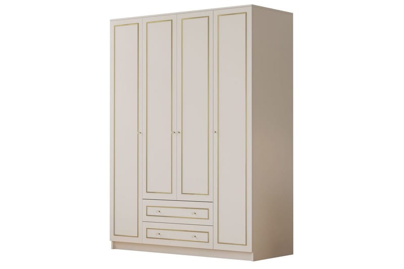 Ilros Garderobesskåp 140x210 cm, Matt Hvit