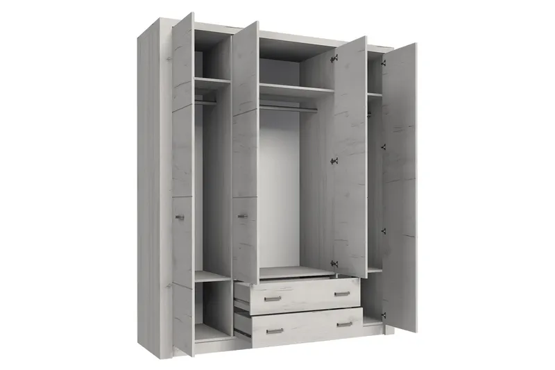 Indianapolis Garderobe 178x58x214 cm - Oppbevaring - Klesoppbevaring - Garderober & garderobesystem