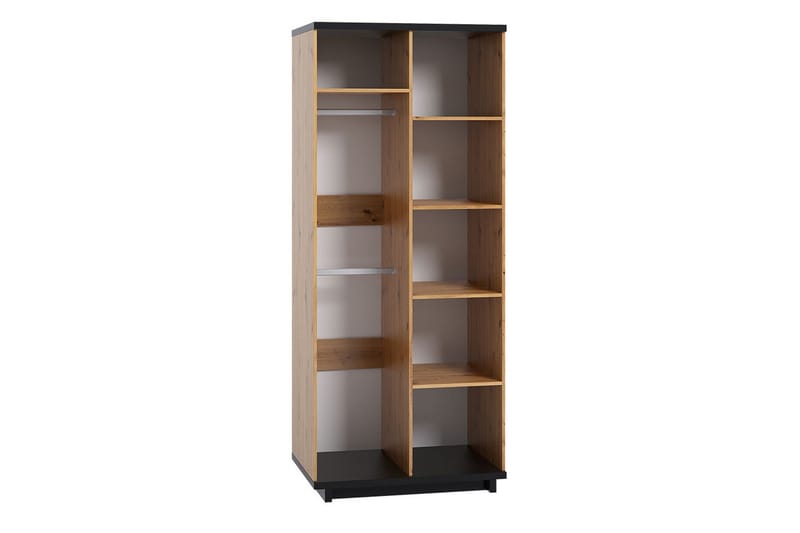 Ines Garderobe 60x90 cm - Eik/Svart - Oppbevaring - Klesoppbevaring - Garderober & garderobesystem