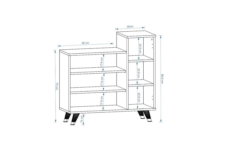 Asimo Skohylle Garderobe 90x90,6 cm Brun/Hvit - Hanah Home - Oppbevaring - Klesoppbevaring - Garderober & garderobesystem - Innredning garderobe - Skohylle garderobe