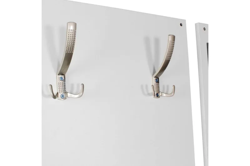 Garderobe Wohnling Vegghengt knaggrekke med speil, skohylle, sponplate, moderne Hvit - Hvit - Oppbevaring - Klesoppbevaring - Garderober & garderobesystem - Innredning garderobe - Skohylle garderobe