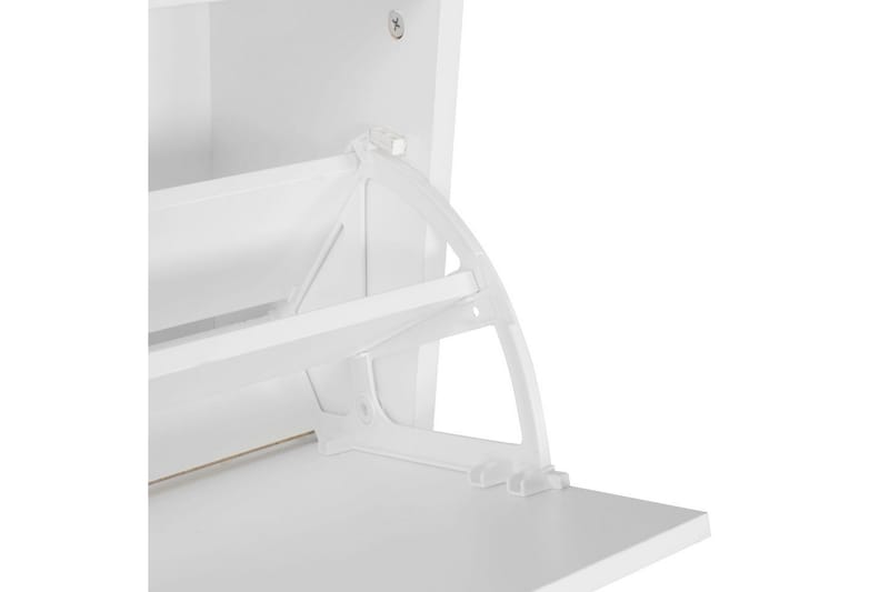 Garderobe Wohnling Vegghengt knaggrekke med speil, skohylle, sponplate, moderne Hvit - Hvit - Oppbevaring - Klesoppbevaring - Garderober & garderobesystem - Innredning garderobe - Skohylle garderobe
