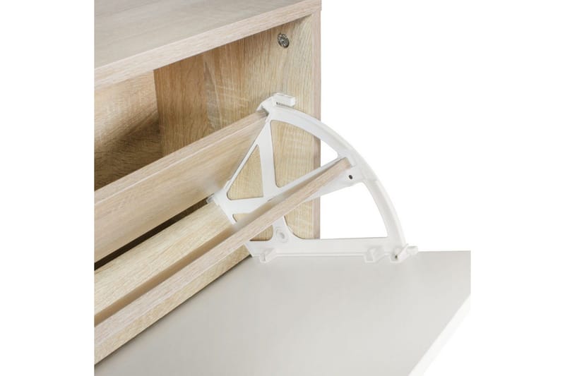 Garderobe Wohnling Vegghengt knaggrekke med speil, skohylle, sponplate, moderne Sonoma - Sonoma - Oppbevaring - Klesoppbevaring - Garderober & garderobesystem - Innredning garderobe - Skohylle garderobe