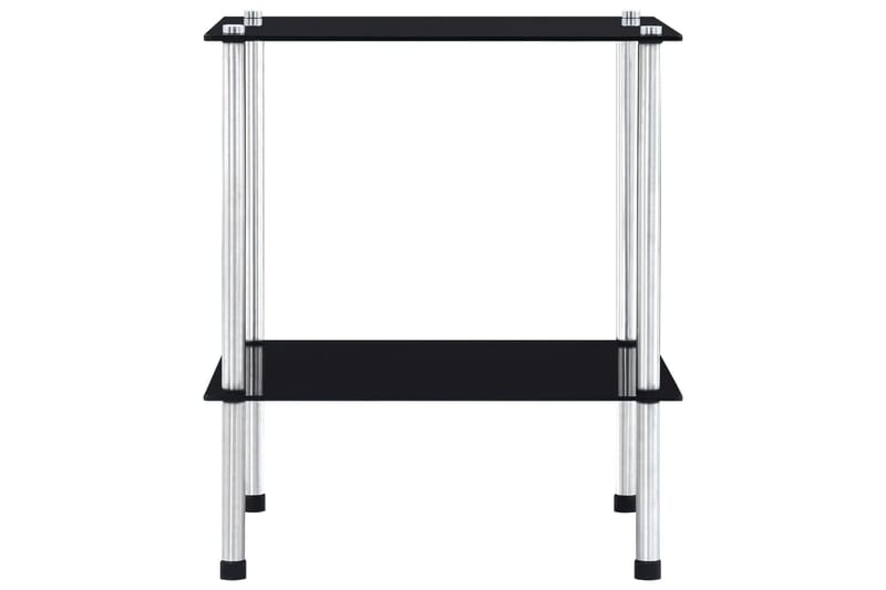 Hylle 2 etasjer svart 40x40x47 cm herdet glass - Oppbevaring - Klesoppbevaring - Garderober & garderobesystem - Innredning garderobe - Hylleplan til garderobe