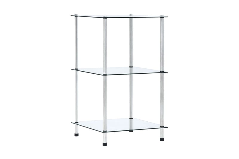 Hylle 3 etasjer gjennomsiktig 40x40x67 cm herdet glass - Hylleplan til garderobe - Hylleplan & hyllekonsoll