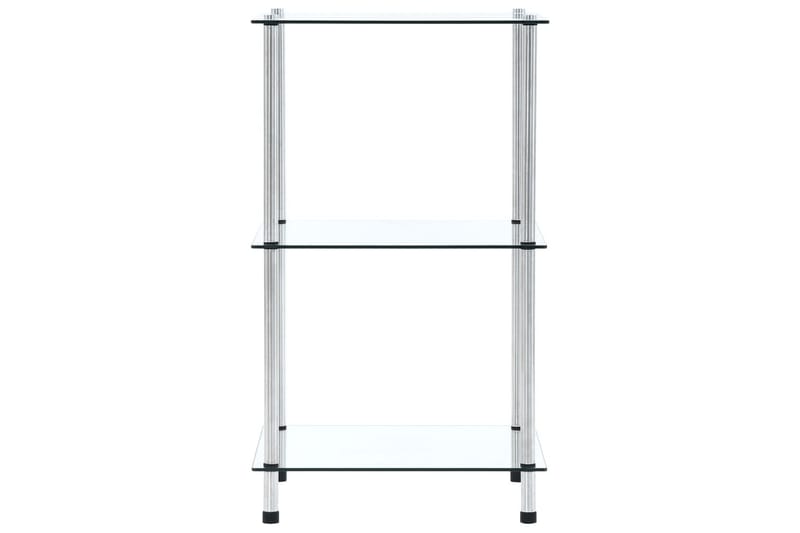 Hylle 3 etasjer gjennomsiktig 40x40x67 cm herdet glass - Oppbevaring - Klesoppbevaring - Garderober & garderobesystem - Innredning garderobe - Hylleplan til garderobe