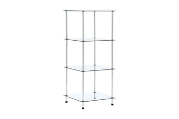 Hylle 4 etasjer gjennomsiktig 40x40x100 cm herdet glass - Oppbevaring - Klesoppbevaring - Garderober & garderobesystem - Innredning garderobe - Hylleplan til garderobe