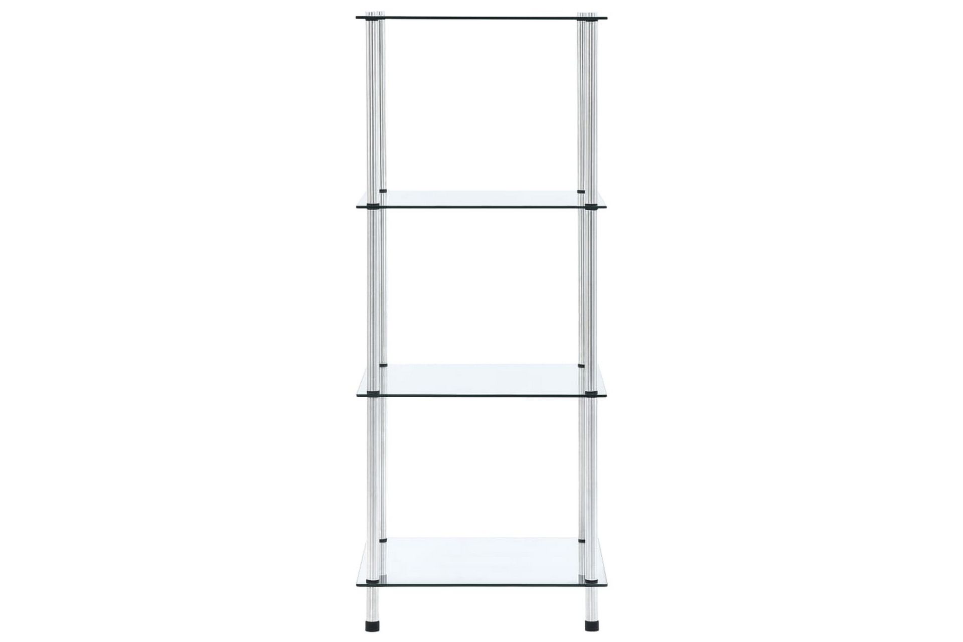 Hylle 4 etasjer gjennomsiktig 40x40x100 cm herdet glass - Oppbevaring - Klesoppbevaring - Garderober & garderobesystem - Innredning garderobe - Hylleplan til garderobe