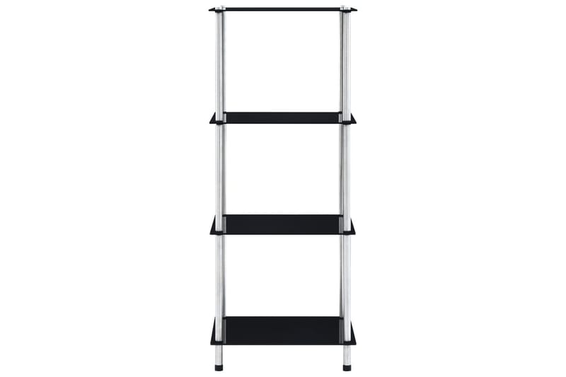 Hylle 4 etasjer svart 40x40x100 cm herdet glass - Oppbevaring - Klesoppbevaring - Garderober & garderobesystem - Innredning garderobe - Hylleplan til garderobe