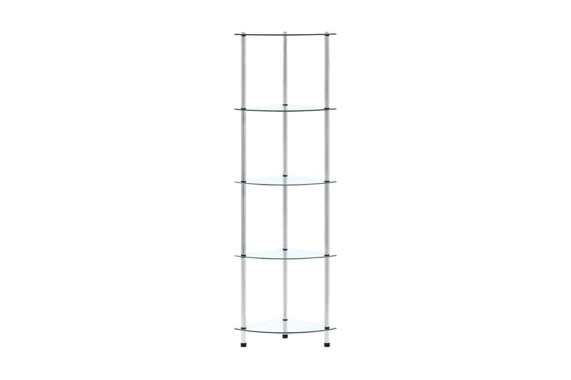 Hylle 5 etasjer gjennomsiktig 30x30x130 cm herdet glass - Oppbevaring - Klesoppbevaring - Garderober & garderobesystem - Innredning garderobe - Hylleplan til garderobe