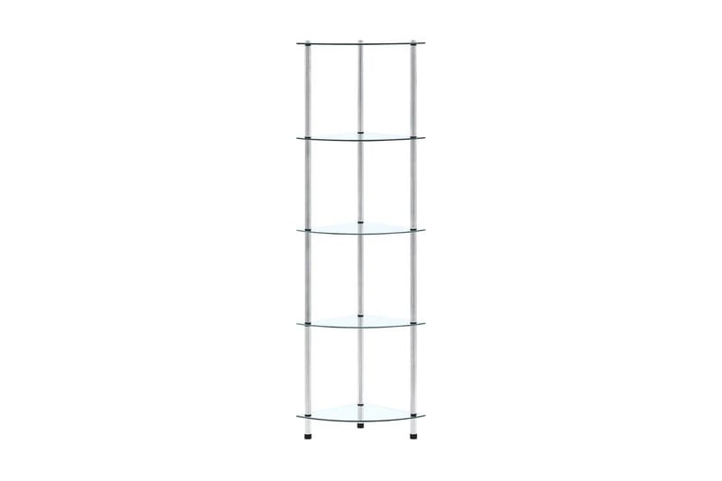 Hylle 5 etasjer gjennomsiktig 30x30x130 cm herdet glass - Hylleplan & hyllekonsoll - Hylleplan til garderobe
