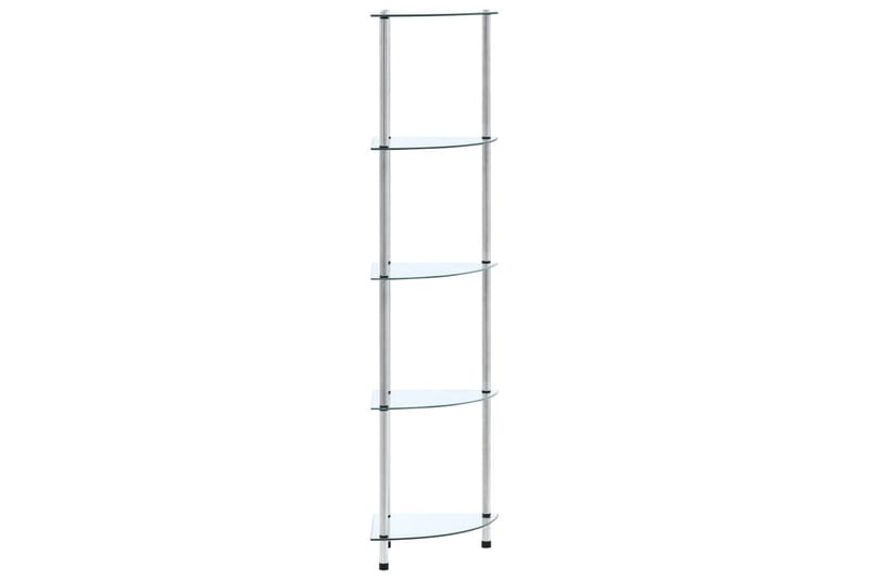 Hylle 5 etasjer gjennomsiktig 30x30x130 cm herdet glass - Oppbevaring - Klesoppbevaring - Garderober & garderobesystem - Innredning garderobe - Hylleplan til garderobe