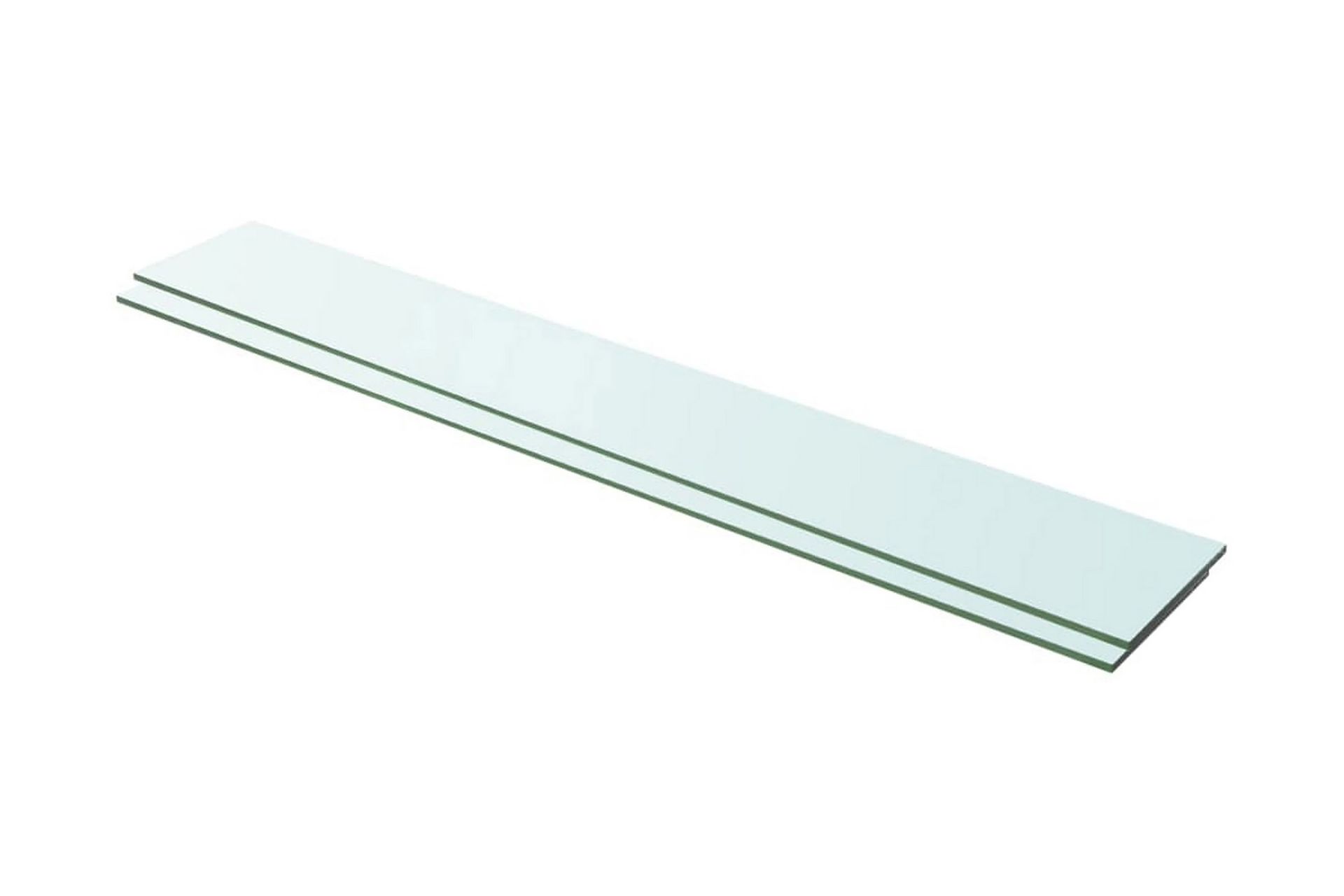 Hyllepaneler 2 stk klart glass 100x15 cm - Oppbevaring - Klesoppbevaring - Garderober & garderobesystem - Innredning garderobe - Hylleplan til garderobe