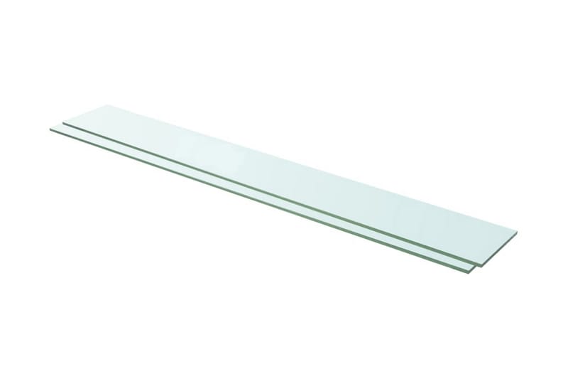 Hyllepaneler 2 stk klart glass 110x15 cm - Hylleplan til garderobe - Hylleplan & hyllekonsoll