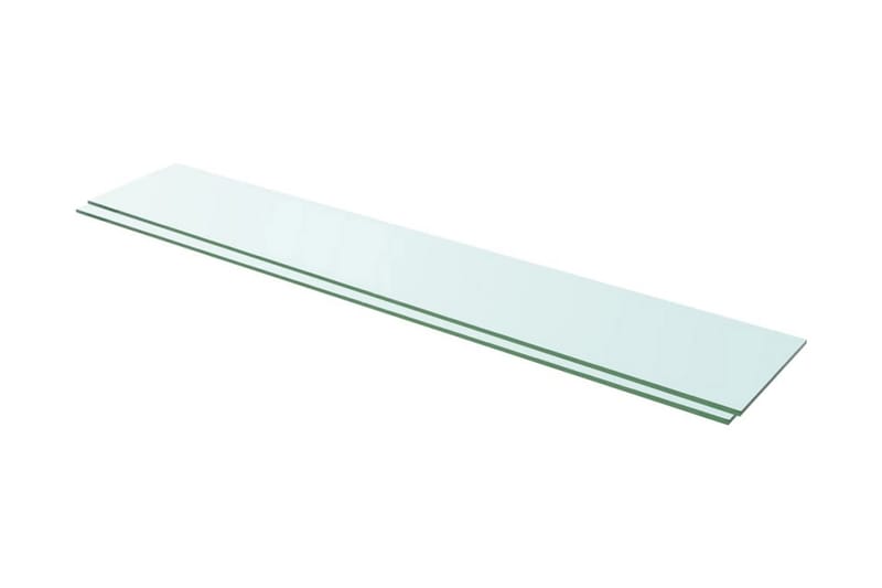 Hyllepaneler 2 stk klart glass 110x20 cm - Hylleplan til garderobe - Hylleplan & hyllekonsoll