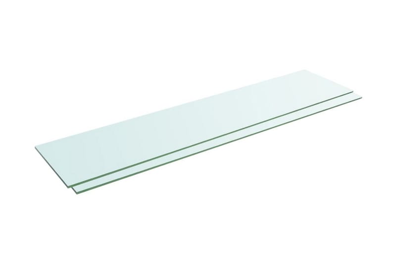 Hyllepaneler 2 stk klart glass 110x25 cm - Hylleplan til garderobe - Hylleplan & hyllekonsoll