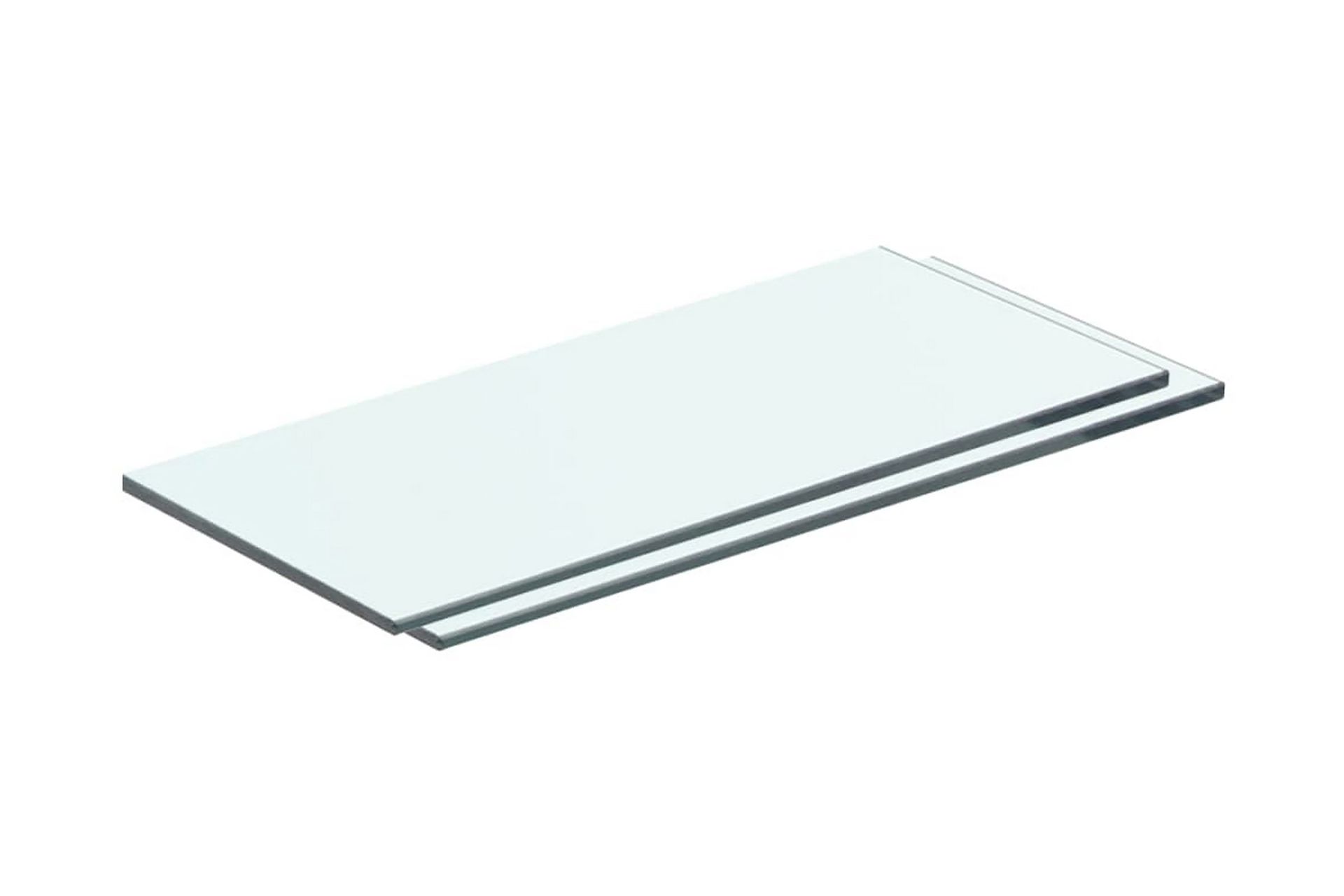Hyllepaneler 2 stk klart glass 40x12 cm - Oppbevaring - Klesoppbevaring - Garderober & garderobesystem - Innredning garderobe - Hylleplan til garderobe