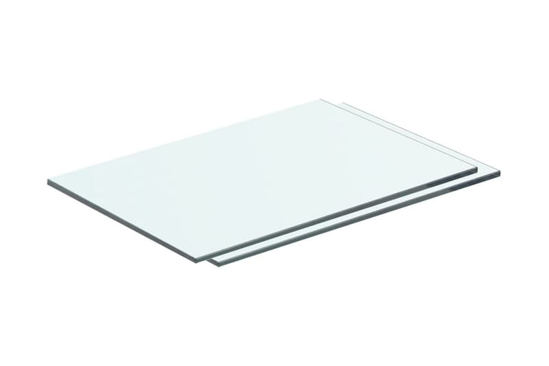 Hyllepaneler 2 stk klart glass 40x20 cm - Hylleplan til garderobe - Hylleplan & hyllekonsoll