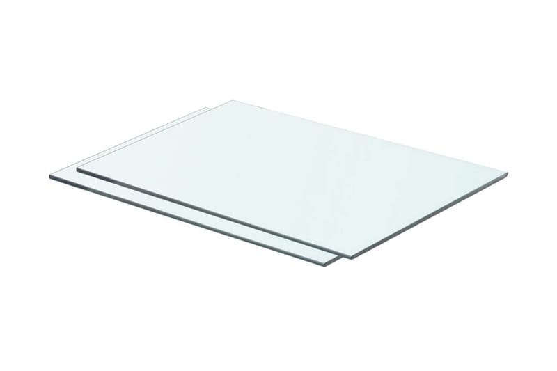 Hyllepaneler 2 stk klart glass 50x30 cm - Oppbevaring - Klesoppbevaring - Garderober & garderobesystem - Innredning garderobe - Hylleplan til garderobe