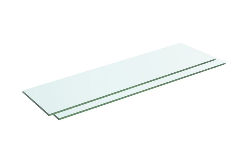 Hyllepaneler 2 stk klart glass 60x12 cm - Hylleplan til garderobe - Hylleplan & hyllekonsoll