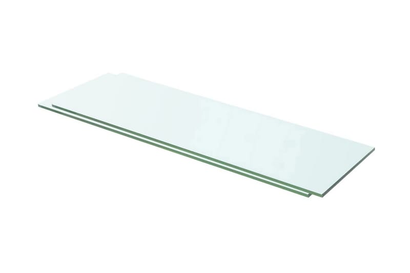 Hyllepaneler 2 stk klart glass 60x15 cm - Oppbevaring - Klesoppbevaring - Garderober & garderobesystem - Innredning garderobe - Hylleplan til garderobe