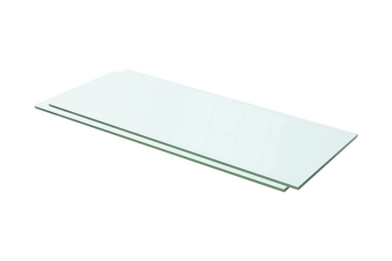 Hyllepaneler 2 stk klart glass 60x20 cm - Oppbevaring - Klesoppbevaring - Garderober & garderobesystem - Innredning garderobe - Hylleplan til garderobe