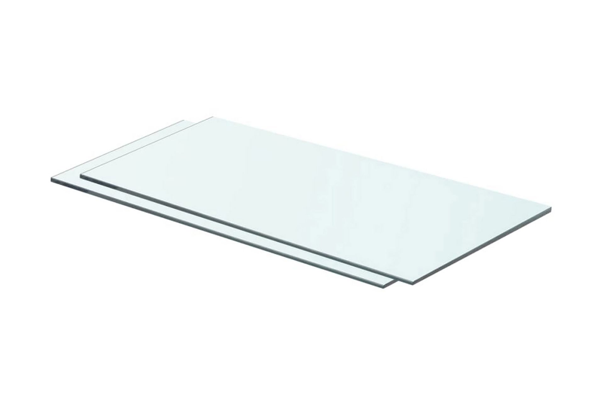 Hyllepaneler 2 stk klart glass 60x25 cm - Oppbevaring - Klesoppbevaring - Garderober & garderobesystem - Innredning garderobe - Hylleplan til garderobe