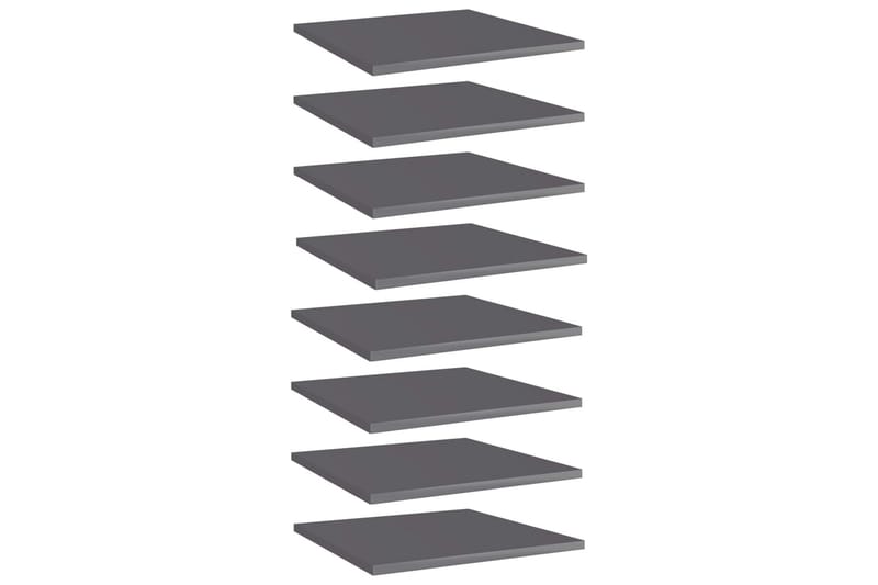 Hylleplater 8 stk høyglans grå 40x40x1,5 cm sponplate - Grå - Oppbevaring - Klesoppbevaring - Garderober & garderobesystem - Innredning garderobe - Hylleplan til garderobe