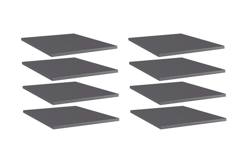 Hylleplater 8 stk høyglans grå 40x50x1,5 cm sponplate - Grå - Oppbevaring - Klesoppbevaring - Garderober & garderobesystem - Innredning garderobe - Hylleplan til garderobe