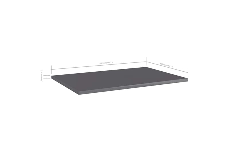 Hylleplater 8 stk høyglans grå 60x40x1,5 cm sponplate - Grå - Hylleplan & hyllekonsoll - Hylleplan til garderobe