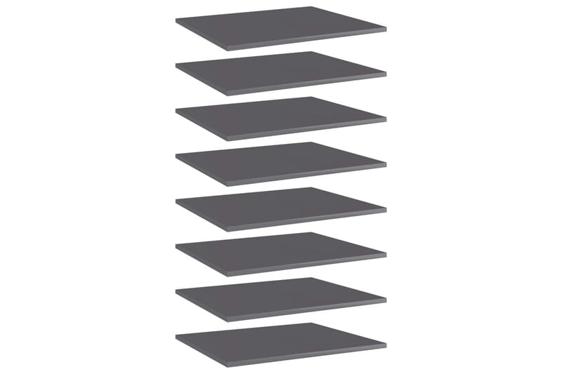 Hylleplater 8 stk høyglans grå 60x50x1,5 cm sponplate - Grå - Oppbevaring - Klesoppbevaring - Garderober & garderobesystem - Innredning garderobe - Hylleplan til garderobe