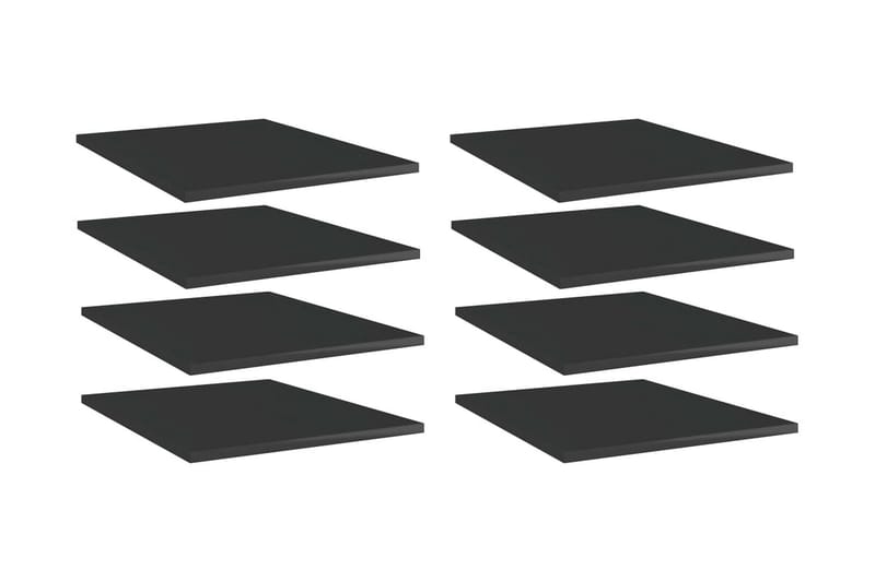 Hylleplater 8 stk høyglans svart 40x50x1,5 cm sponplate - Svart - Hylleplan & hyllekonsoll - Hylleplan til garderobe