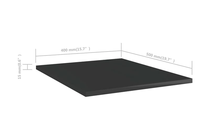 Hylleplater 8 stk høyglans svart 40x50x1,5 cm sponplate - Svart - Oppbevaring - Klesoppbevaring - Garderober & garderobesystem - Innredning garderobe - Hylleplan til garderobe