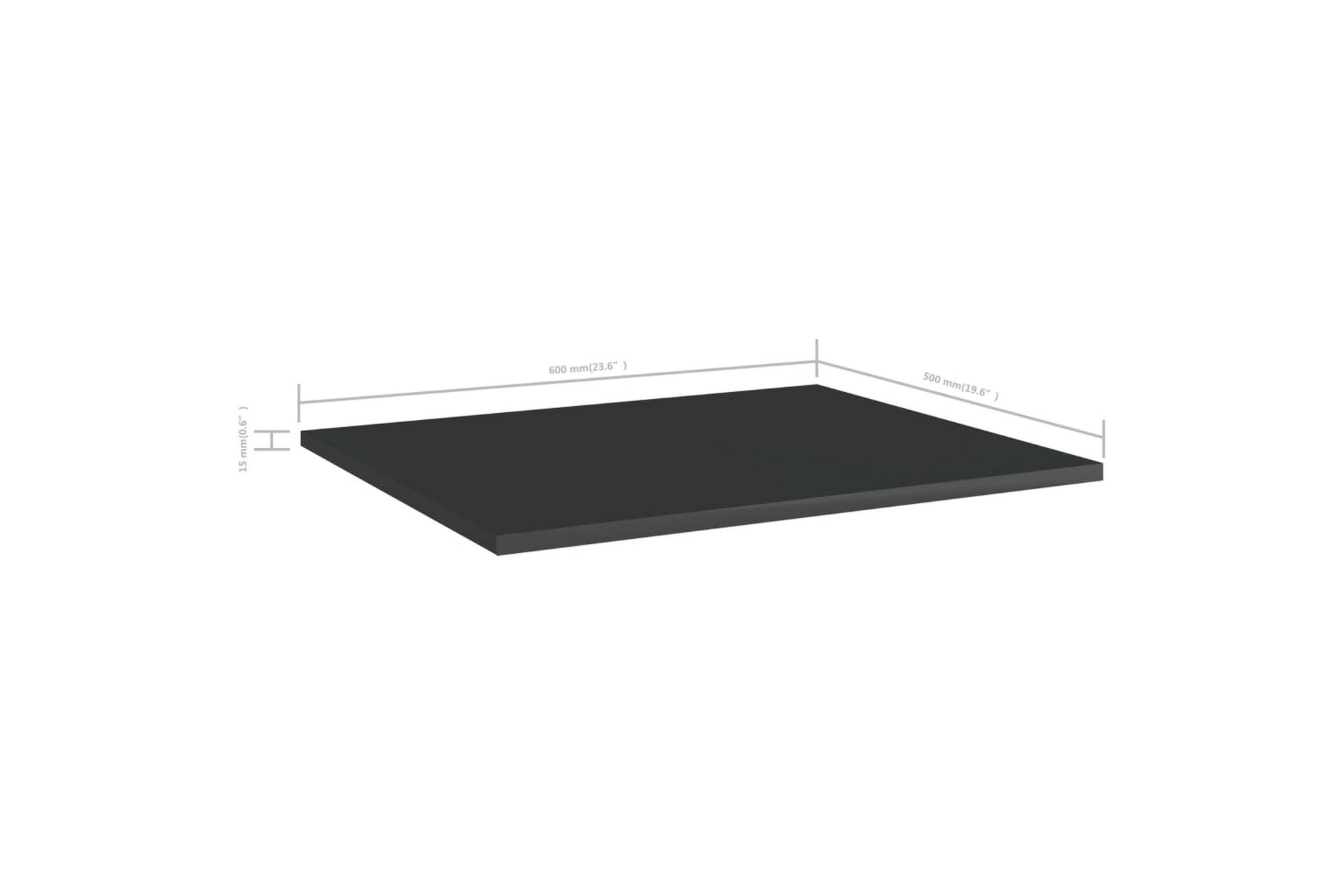 Hylleplater 8 stk høyglans svart 60x50x1,5 cm sponplate - Svart - Oppbevaring - Klesoppbevaring - Garderober & garderobesystem - Innredning garderobe - Hylleplan til garderobe
