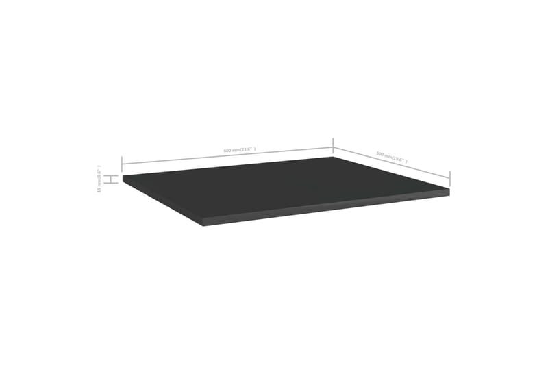 Hylleplater 8 stk høyglans svart 60x50x1,5 cm sponplate - Svart - Oppbevaring - Klesoppbevaring - Garderober & garderobesystem - Innredning garderobe - Hylleplan til garderobe