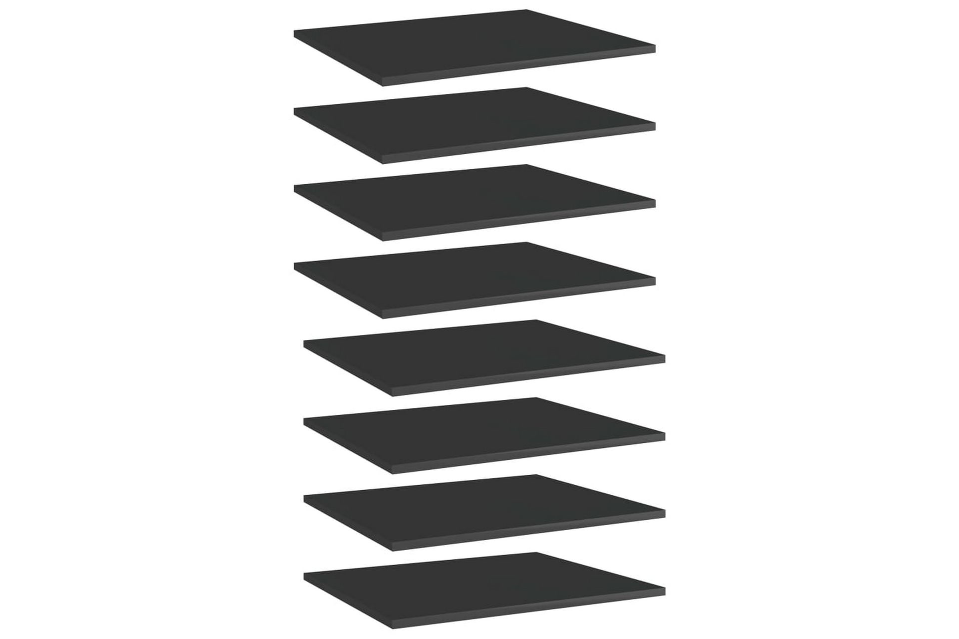 Hylleplater 8 stk høyglans svart 60x50x1,5 cm sponplate - Svart - Oppbevaring - Klesoppbevaring - Garderober & garderobesystem - Innredning garderobe - Hylleplan til garderobe